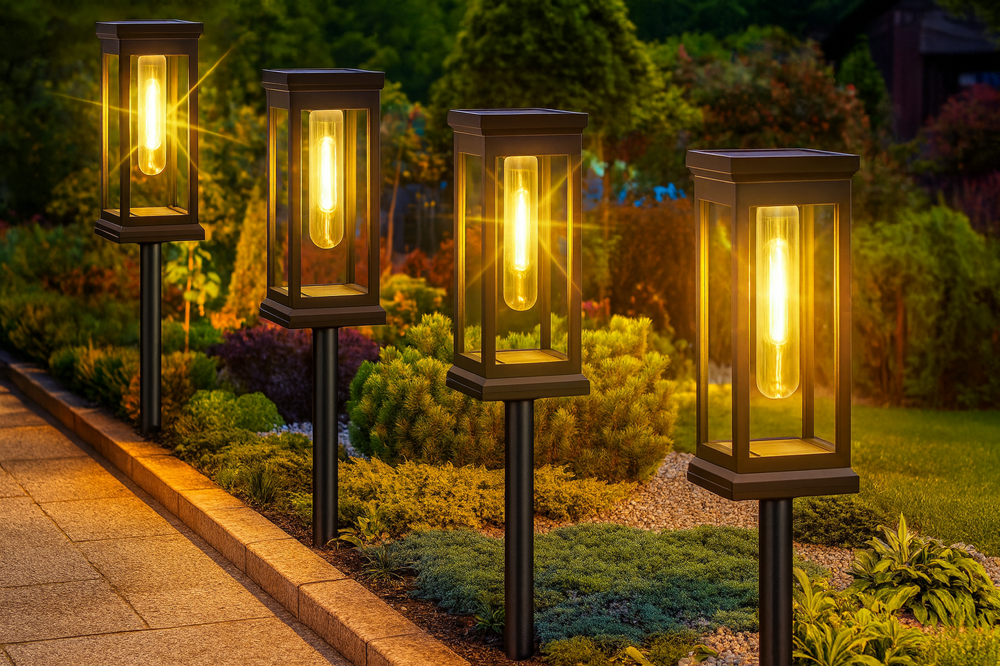 Solar Wegleuchten LED - Wasserdichte Gartenbeleuchtung für Haus und Garten