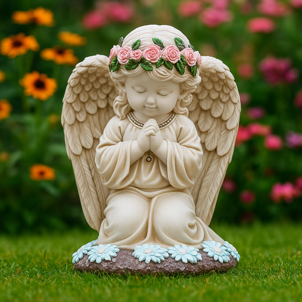 Solar Engel Gartenstatue - Betender Engel Dekoration für Haus und Garten