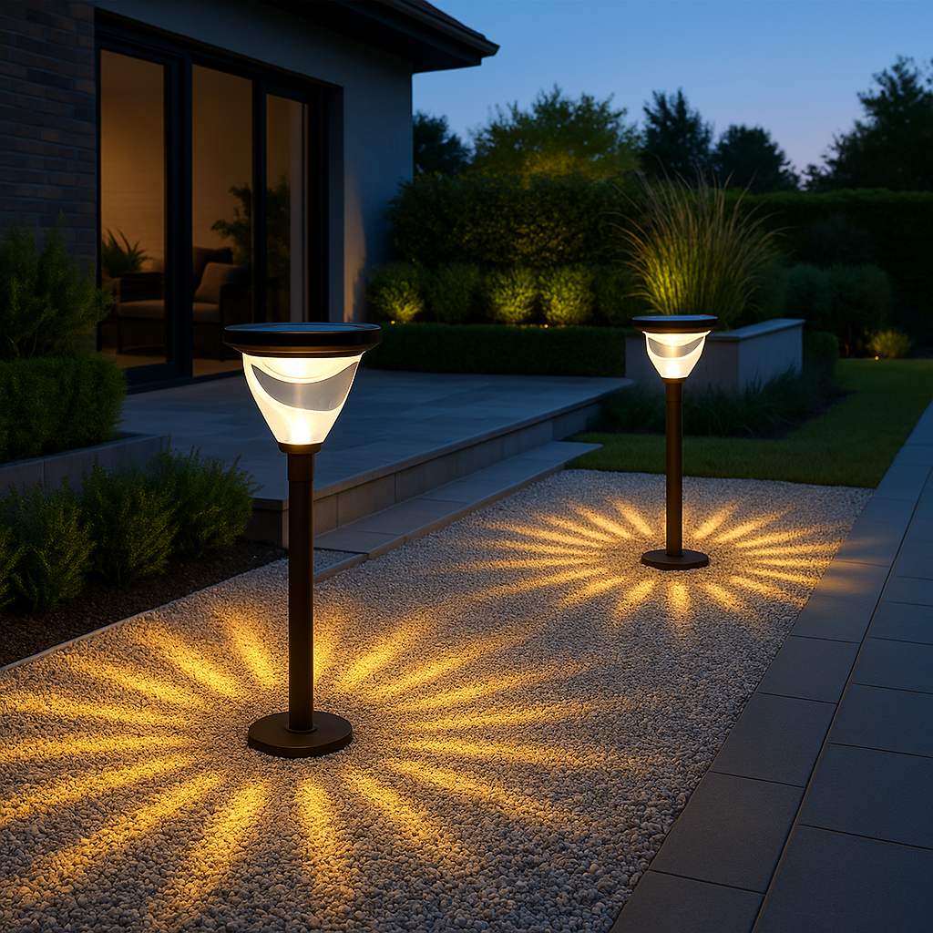 Solar Gartenleuchte superhell - LED Rasenbeleuchtung mit Warmweiß/Kaltweiß Schalter