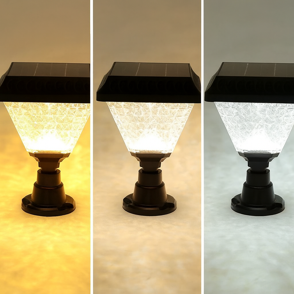 Solar Pfeilerleuchte mit Timer & Fernbedienung IP65 - RGB LED Gartenbeleuchtung Dimmbar