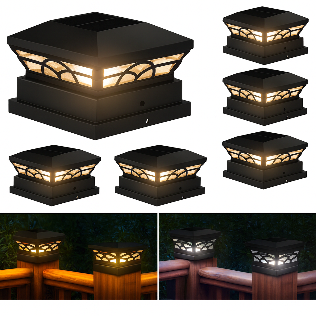 1/2/4er Set Solar Pfosten-Beleuchtung IP65 - LED Säulenlampen für Villa, Garten & Zaun