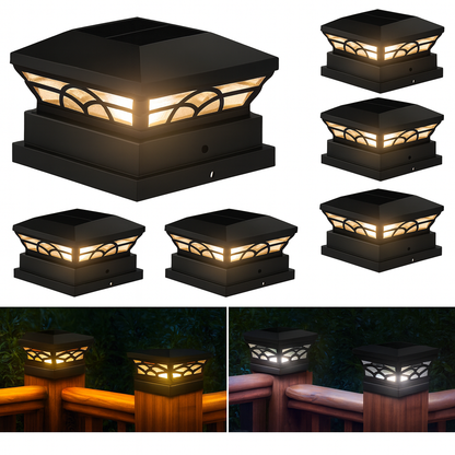 1/2/4er Set Solar Pfosten-Beleuchtung IP65 - LED Säulenlampen für Villa, Garten & Zaun