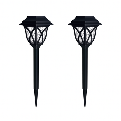 2er-Set LED Solar Rasenleuchten 44x12cm - Automatische Wegbeleuchtung warmweiß