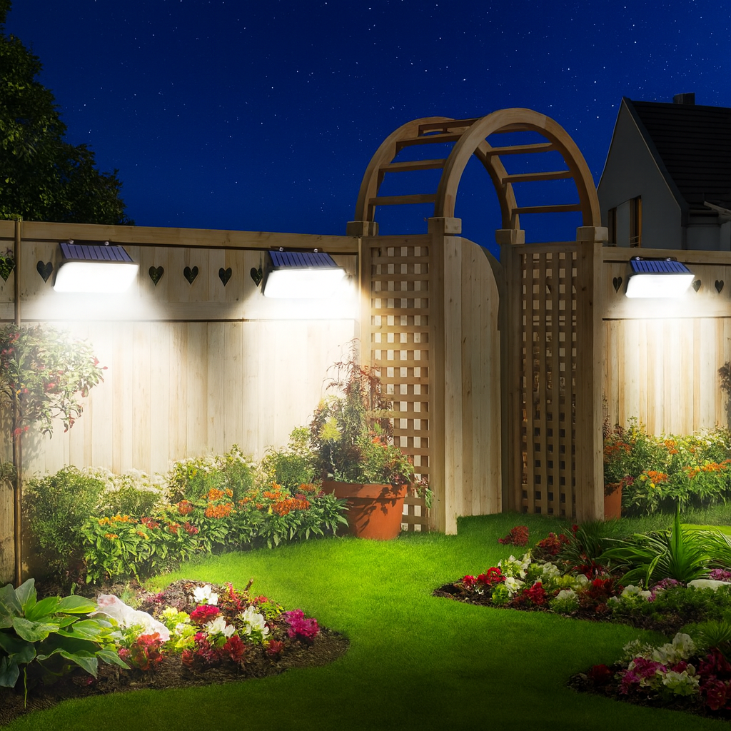 Solar LED Wandleuchte 148 LEDs mit Bewegungsmelder - IP65 Wasserdicht Außenbeleuchtung