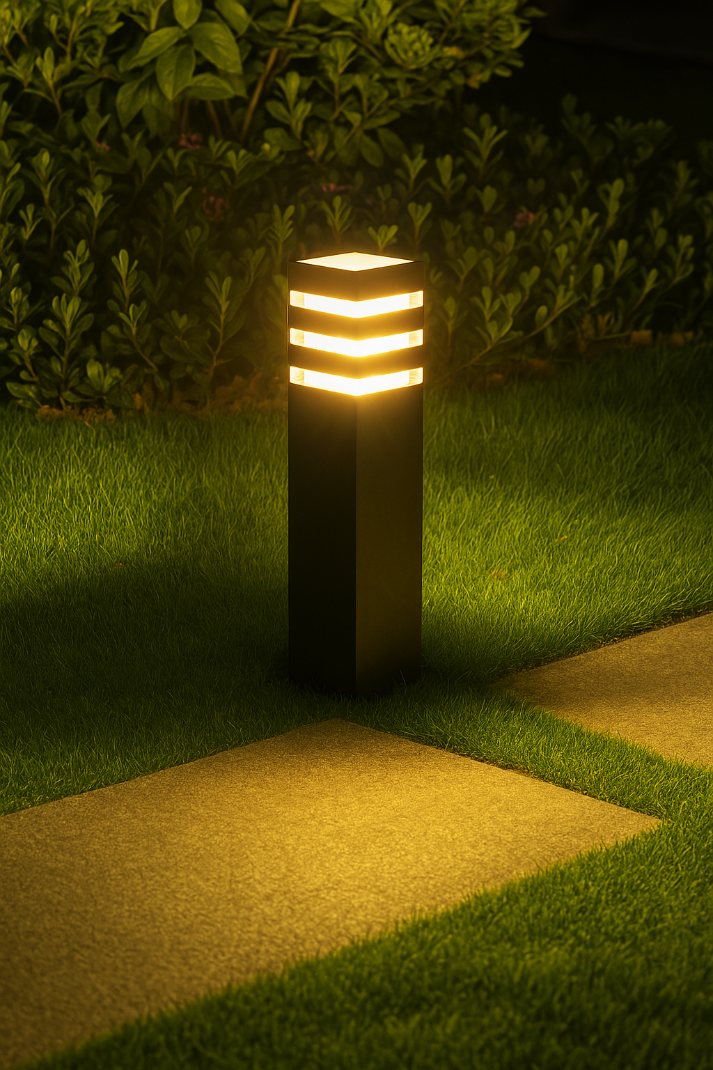 WECUS Gartenleuchte Modern - Wasserdicht IP65 Außenbeleuchtung 60cm Höhe