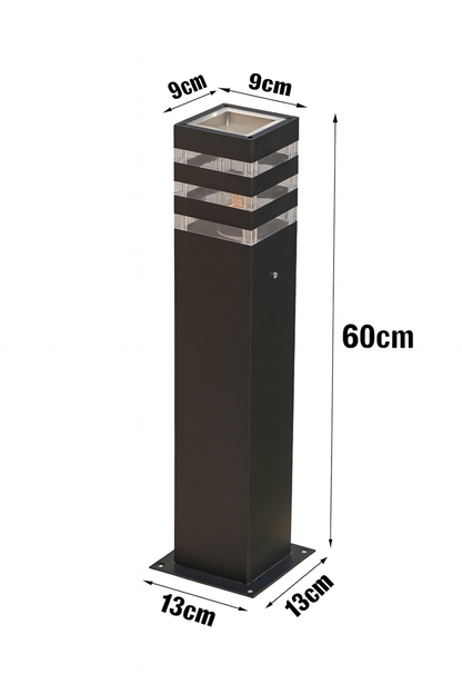 WECUS Gartenleuchte Modern - Wasserdicht IP65 Außenbeleuchtung 60cm Höhe