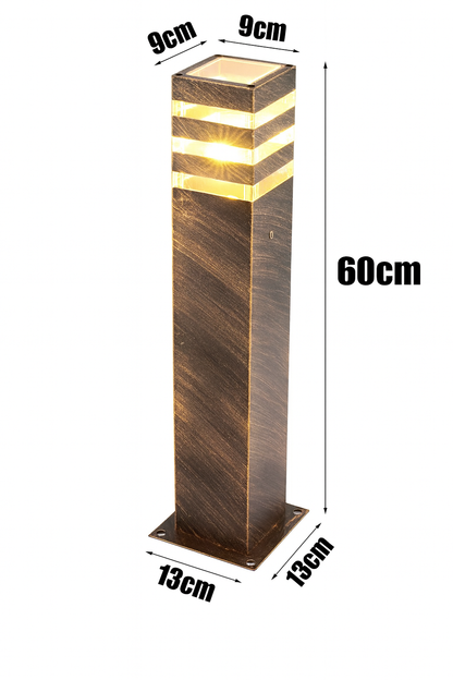 WECUS Gartenleuchte Modern - Wasserdicht IP65 Außenbeleuchtung 60cm Höhe