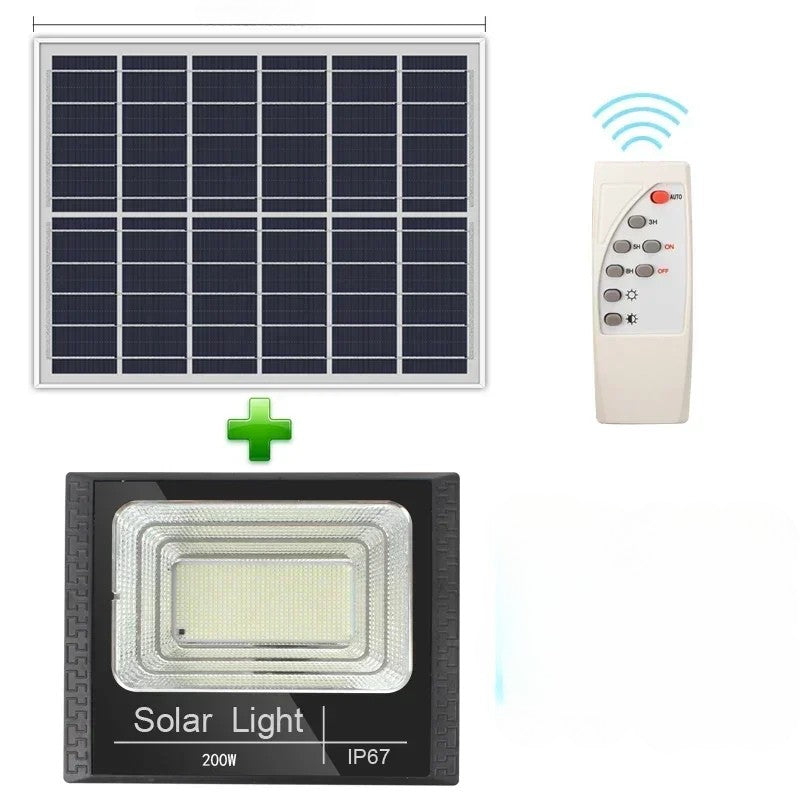Solar Flutlicht mit Fernbedienung - Wasserdichter LED Strahler für Außenbereich
