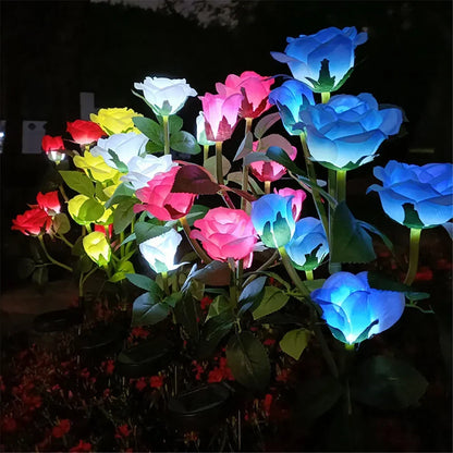 Solar Rosen-Blumenleuchten - 5 LED Gartenlampen Dekorativ für Terrasse und Garten