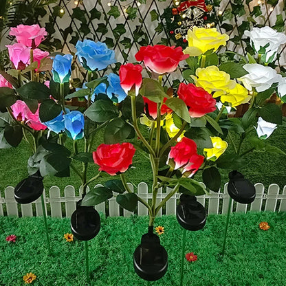 Solar Rosen-Blumenleuchten - 5 LED Gartenlampen Dekorativ für Terrasse und Garten