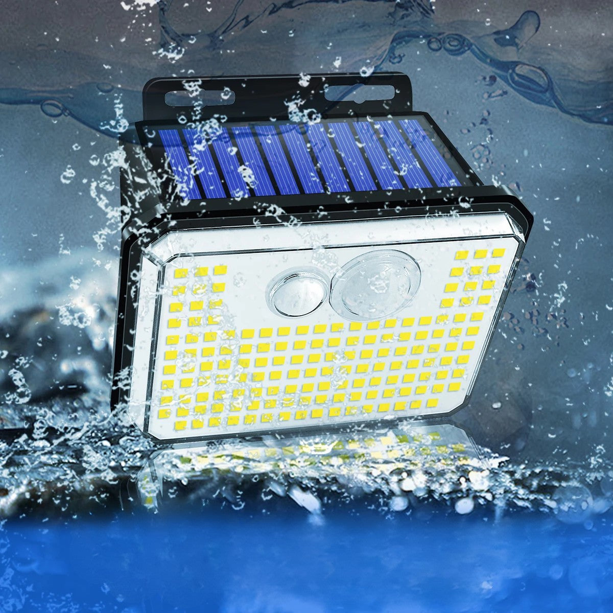 Solar LED Wandleuchte 148 LEDs mit Bewegungsmelder - IP65 Wasserdicht Außenbeleuchtung