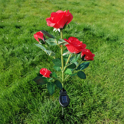 Solar Rosen-Blumenleuchten - 5 LED Gartenlampen Dekorativ für Terrasse und Garten