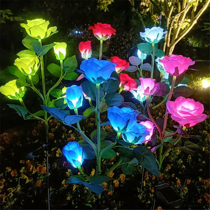 Solar Rosen-Blumenleuchten - 5 LED Gartenlampen Dekorativ für Terrasse und Garten