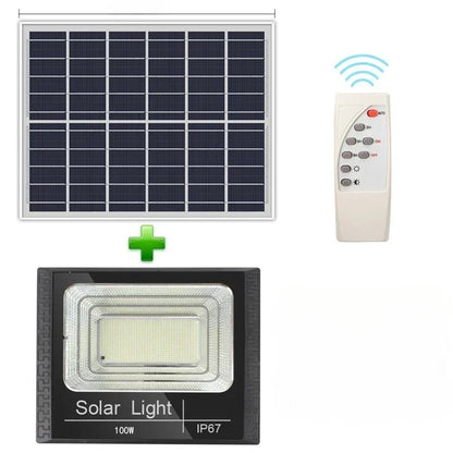Solar Flutlicht mit Fernbedienung - Wasserdichter LED Strahler für Außenbereich