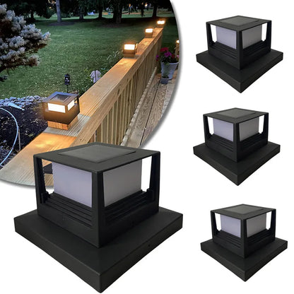 Solar Pfostenaufsatz Quadratisch - LED Pfostenkappe Wasserdicht für Garten & Zaun