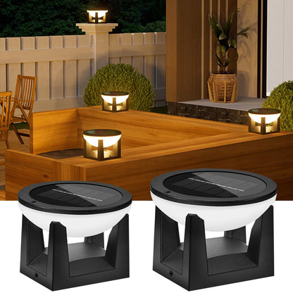 Solar Zaunleuchten LED 4er-Pack - IP65 Wasserdicht Pfostenaufsatz 10,5cm für Garten und Terrasse