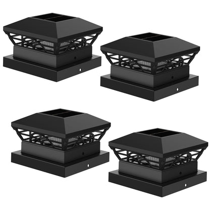 1/2/4er Set Solar Pfosten-Beleuchtung IP65 - LED Säulenlampen für Villa, Garten & Zaun