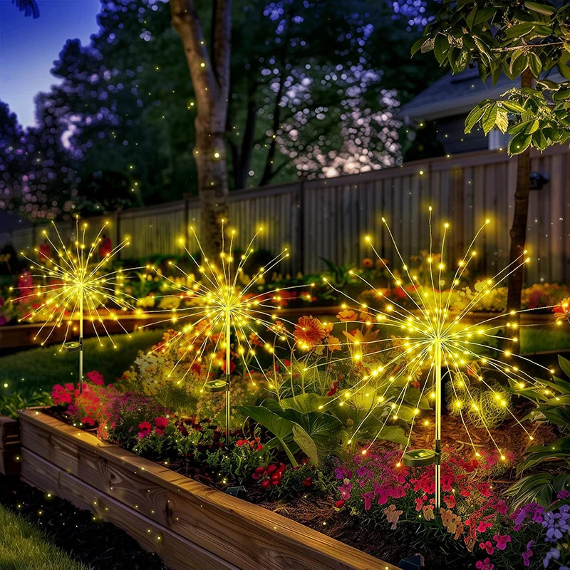 Solar Feuerwerk Gartenleuchten - Wasserdichte LED Dekoration für Haus und Garten