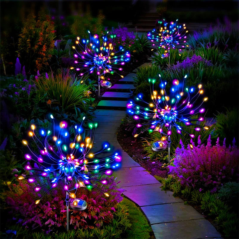 Solar Feuerwerk Gartenleuchten - Wasserdichte LED Dekoration für Haus und Garten